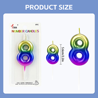 Bougies Chiffres Métalliques 0-9 pour Gâteau d'Anniversaire, Décoration Luxe Dégradé, Écologiques, Sans Fumée, Cire de Paraffine, Pâques, Nouvel An