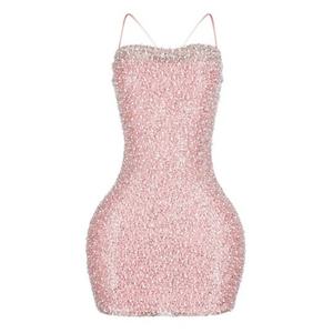 Robe courte à sequins de style français pour femmes 2025, robe de soirée à bretelles spaghetti pour femmes - Product Image 3