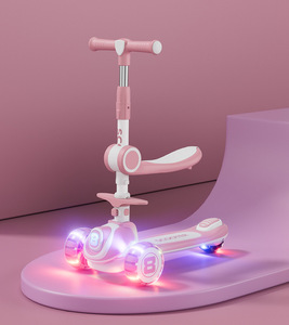 Trottinette pour enfants de 2 à 3 à 8 ans et plus, style princesse pour garçon et fille, en plastique, 3 roues, glissante, trois en un - Product Image 6