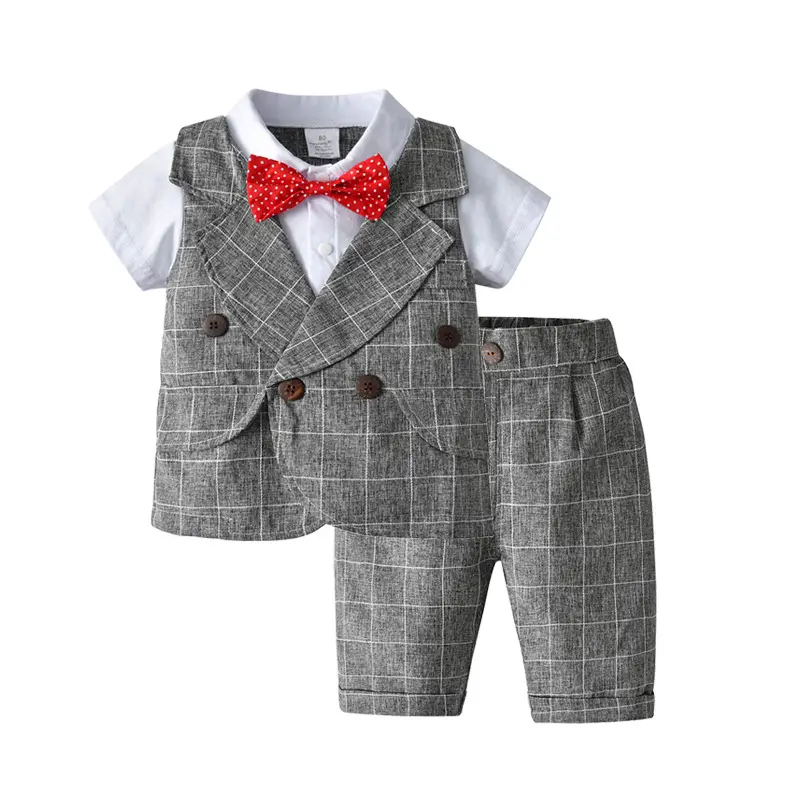 Zomer Herenpak Baby Jongen Formele Kinderkleding Set Kinderfeestkleding Pakken