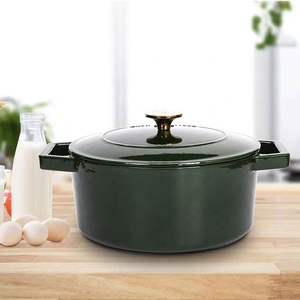 Casserole en <span class=keywords><strong>fonte</strong></span> <span class=keywords><strong>émaillé</strong></span>e compatible induction 10L, ensemble chauffe-plats écologique - Product Image 4