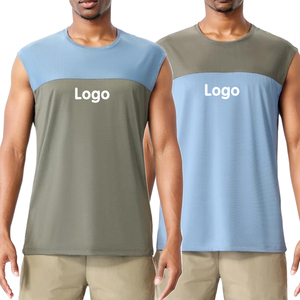 เสื้อกล้ามกีฬาผู้ชาย ผ้าโพลีเอสเตอร์ 90% สแปนเด็กซ์ 10% แห้งเร็ว กระชับรูปทรง สำหรับฤดูร้อน-ขายส่ง - Product Image 5