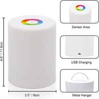Portable rvb tactile gradation USB charge chambre LED coloré veilleuse conception Simple réveil soins infirmiers atmosphère lampe de Table