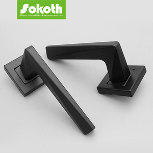 Manija de Puerta de <span class=keywords><strong>Hierro</strong></span> Cuadrada Contemporánea en Blanco y Negro, Precio Económico de Fábrica, Fácil Instalación, para Apartamentos - Product Image 6