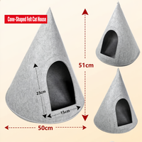 Lit pour chat en feutre DIY de luxe en forme d'arbre de Noël, nid d'hiver chaud conique pour petits chiens, cadeau de Noël pour intérieur, vente en gros OEM