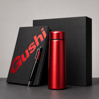Ensemble cadeau d'affaires de luxe : carnet, stylo, thermos, bouteille d'eau isotherme en acier avec logo personnalisé pour les cadeaux d'entreprise, les employés et les clients