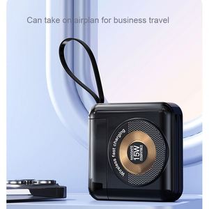 2025 Latest Multi-Function PD22.5W Fast Charging 15000Mah Magnetic 15W Wireless Power Bank Built in Portable <b>Cable</b> With AC Plug - Product Image 3