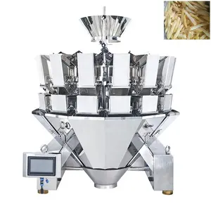 2kg frozen french fries 14 heads weigher VFFS 620 weighing filling packaging machine puffy snacks weighing packing machine