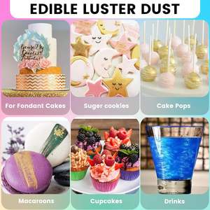 Sans titane <span class=keywords><strong>de</strong></span> qualité alimentaire or argent perle Pigment comestible lustre poussière comestible paillettes pour boissons - Product Image 6