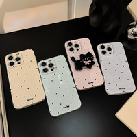 Étui de protection pour téléphone portable souple style film, motif pois inspiré d'Instagram, style coréen, pour iPhone 16/15 Pro Max/13/17