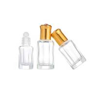 Flacons de parfum à bille en verre miniatures de haute qualité 3ml 6ml 9ml 12ml, design élégant avec capuchon en aluminium doré plat et orné de pierres précieuses