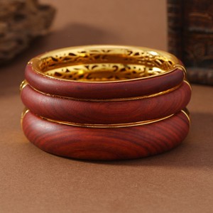 Vintage Sandalwood <b>Bracelet</b> <b>Silver</b> Inlaid <b>Cuff</b> <b>Bracelet</b> Chinese Retro Wood <b>Silver</b> Jewelry For Women Gift - Product Image 3