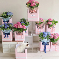 Boîte à fleurs faite à la main pour plantes en pot Boîte d'emballage pour bouquet de fleurs Boîte pliante en papier kraft pour arrangement floral