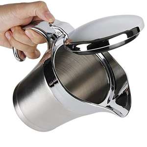 450ml <strong>Gravy</strong> <strong>Jug</strong> Double Wall Stainless Steel Sauce Pot <strong>Jug</strong> with Spout Hinged Lid Dishwasher Safe Insulated <strong>Gravy</strong> Boat - Product Image 2