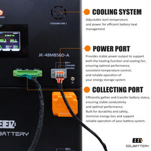 EEL 48V 16S MB56 JK Caja Apilable DIY con Inversor JK 300A V19 Integrado, BMS con <span class=keywords><strong>Balance</strong></span> Activo de 2A y Nuevo Interruptor de Corriente Continua MB56 DIY BOX - Product Image 4