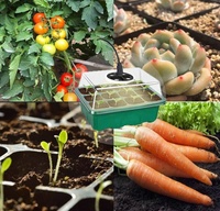 Plateau de croissance pour plantes de jardin, couvercle 12 cellules, Kit de plateau de démarrage pour semis de Germination avec dôme, lumière de croissance, humidité réglable