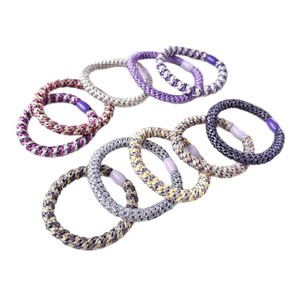 Hair <b>Tie</b> Women's Braided Korean Style Striped Color Block Nylon Hair Accessory Daily Use Gradient Color Headdress - Product Image 5