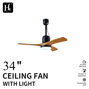 Ventilador de techo moderno de alta gama con diodos emisores de luz, control remoto, motor de corriente continua, 3 aspas de madera maciza, ventilador de techo de 34 pulgadas con diodos emisores de luz. - Product Image 2