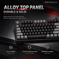 Clavier ergonomique F9 à 104 touches avec interrupteurs optiques, capuchons de touches bicolores, rétroéclairage rouge unique, plaque en alliage et fonction anti-ghosting pour joueurs PC