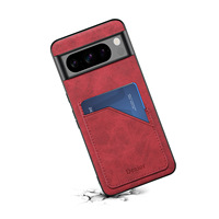 Étui de téléphone en cuir PU de luxe Denior avec double fente pour cartes, fonction portefeuille et protection d'écran pour appareil photo, compatible avec les séries Pixel 9/8/7/6