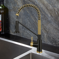 Robinet de cuisine moderne avec douchette extractible en acier inoxydable brossé, robinet de luxe commercial à poignée unique pour évier
