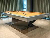 Table de billard de luxe en ardoise de 8 pieds ou 9 pieds avec pieds en bois massif sur mesure pour club, maison ou salle de jeux