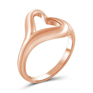 Anello a forma di cuore F315 in oro rosa, anello unisex alla moda per San Valentino - Product Image 1