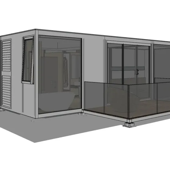 بيت سكني جاهز الصنع بسيط على شكل غرفة على هيئة حاوية من Air Bnb مبنى نموذجي للمنزل فيلا وفندق ADU Wild