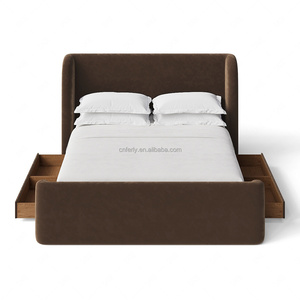 Set di Mobili per Camera da Letto FERLY, Letto Imbottito con Contenitore e Comodino in Quercia, Dimensioni e Colore Personalizzabili - Product Image 2