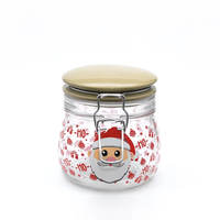 Bocaux en verre à clipser en gros 500ml/1000ml pour Noël, stockage alimentaire avec couvercle en céramique à rabat, logo personnalisé, camping, multifonction