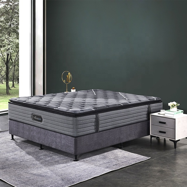 High Quality King Size 3 Zone Pocket Spring Hybrid Mattress Knitted Fabric Cover Hypo-Allergenic Roll Box for Hotel Bedroom Use