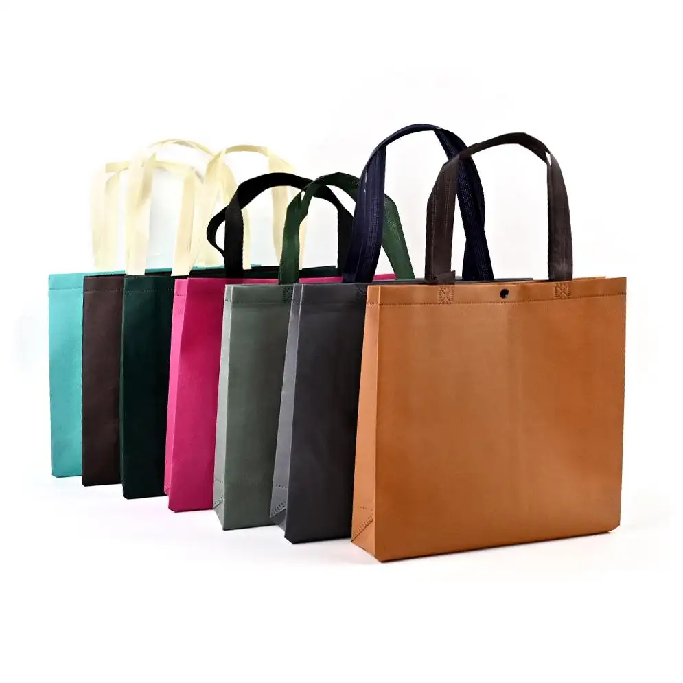 आवश्यकता अनुसार रंगों के लिए कस्टम पर्यावरण-अनुकूल पुन: प्रयोज्य किराना ब्लैंक पीपी लैमिनेटेड नॉनवॉवन शॉपिंग टोट बैग