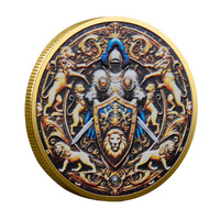 Pièce de monnaie commémorative souvenir en stock, motif Chevalier Armure Dieu, en fer peint, artisanat de marquage 3D, cadeau, relief personnalisé, conception gratuite