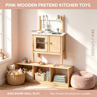 Juego de Cocina de Madera para Niños con Estufa, Microondas y Cafetera, Juguete Educativo de Juego de Roles para Niños