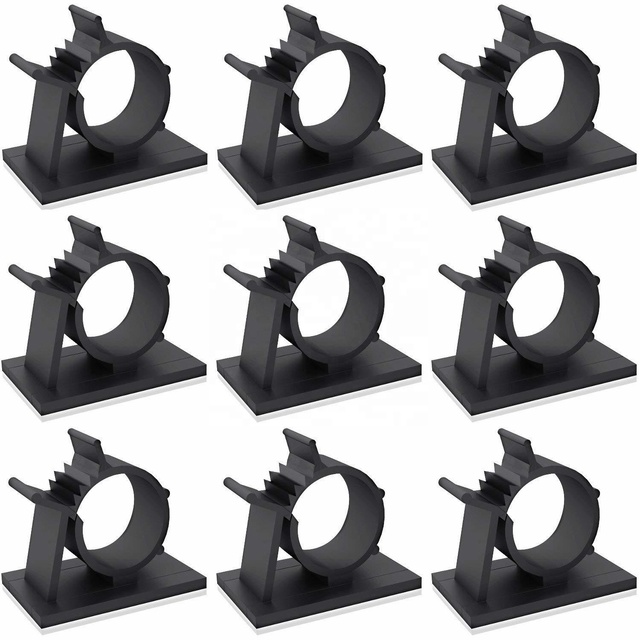 100 Pcs Black Self-Adhesive Nylon Wire Cable Clips Adjustable Drop Wire Holder for Cable Management