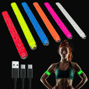 Tùy chỉnh giáng sinh LED long lanh Snap Vòng đeo tay mới nhấp nháy LED Slap dây đeo cổ tay chạy an toàn phản chiếu ánh sáng lên dây đeo cổ tay - Product Image 1