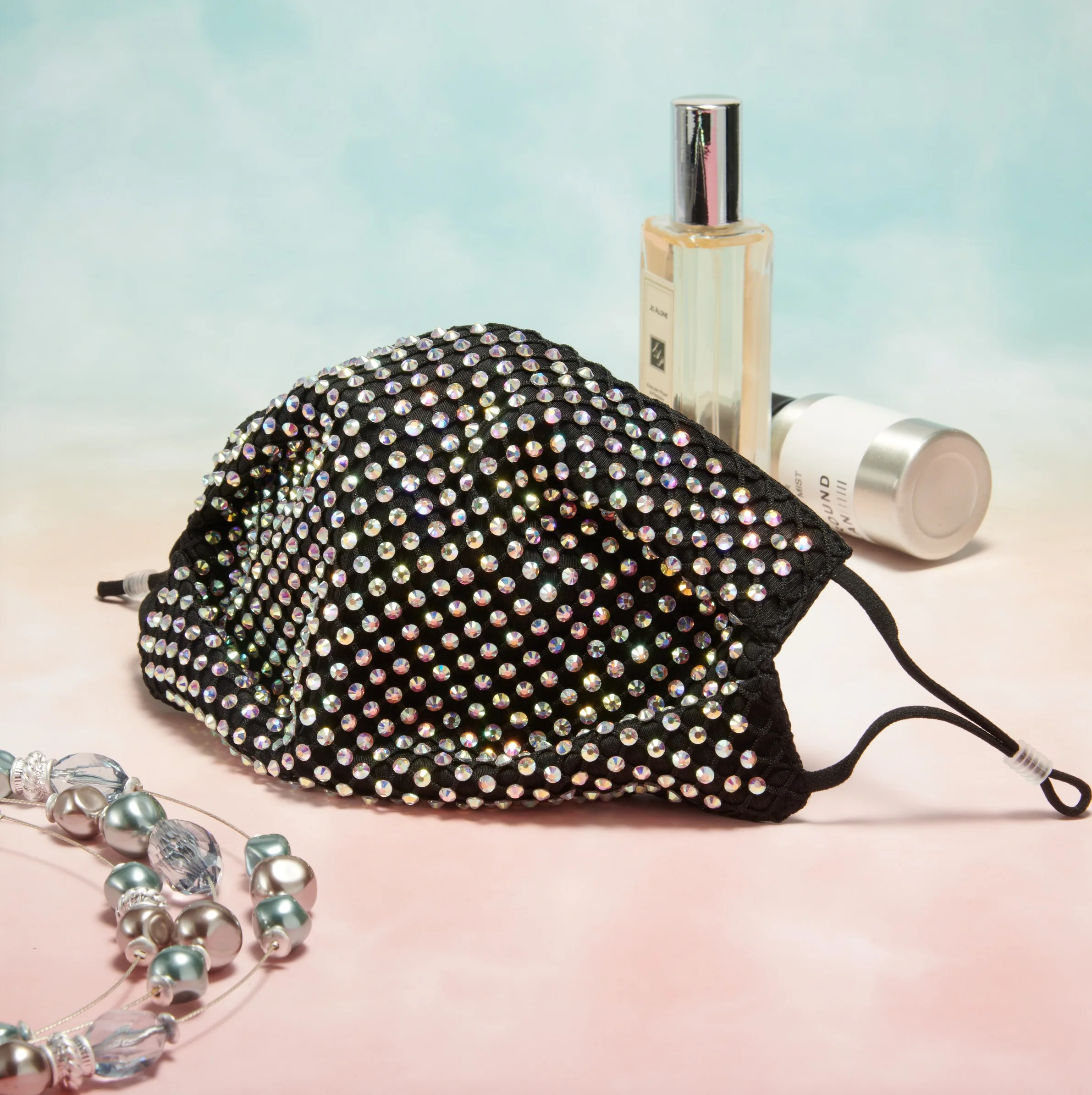 Высокое качество Радуга из стразов, модные туфли, черный цвет, уход за кожей лица маска для вечеринки для свадьбы