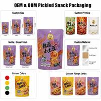 Sachet d'emballage personnalisé imprimé pour snacks de pommes de terre épicées, avec fermeture éclair et trou de suspension, pour aliments marinés, type stand-up