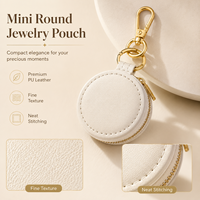 Boîte à bijoux portable personnalisée en PU avec porte-clés et logo pour les marques de bijoux, emballage de vente au détail et petits cadeaux