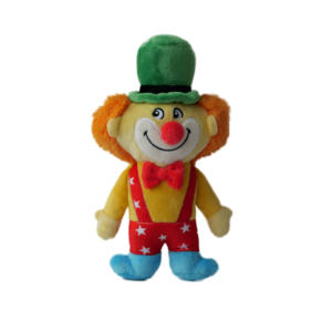 Nuovo Design di alta qualità all'ingrosso Clown da circo con un cappello su un monociclo giocattoli per cani peluche cane giocattolo da masticare - Product Image 5