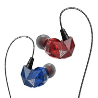 Casque filaire QKZ AK2 avec microphone, écouteurs intra-auriculaires stéréo, moniteur, pour le sport, la musique, les appels téléphoniques, la course à pied, écouteurs HiFi