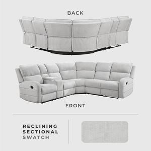 नए डिजाइन अनुभागीय मैनुअल रिक्लियर सोफा कपड़े में कंसोल कॉर्नर सोफे के साथ रहने वाले कमरे के फर्नीचर के लिए - Product Image 6