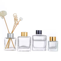 100ml 200ml Bouteilles carrées de diffuseur d'huiles essentielles en verre Récipients rechargeables de remplacement pour décor de parfum d'aromathérapie à la maison