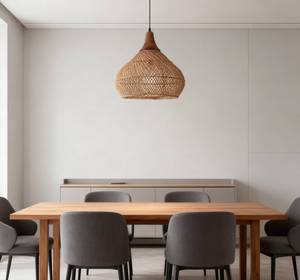 Lampadario Rotondo in Rattan Fatto a Mano, Illuminazione per <span class=keywords><strong>Cucina</strong></span> e Sala da Pranzo, Design <span class=keywords><strong>Moderno</strong></span> per <span class=keywords><strong>Soggiorno</strong></span>, Camera da Letto e Ristorante - Product Image 2