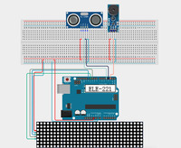 Kit électronique d'assistant de stationnement interactif pour véhicule avec capteur ultrasonique, matrice MAX7219 et buzzer audio