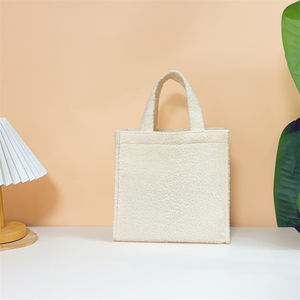 Bolsa de Mano Tipo Teddy con Logotipo Personalizado, con Bolsillo y Cremallera, Tipo de Cierre Abierto con Dos Asas - Product Image 1