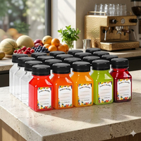Gobelets en plastique PET carrés de qualité alimentaire en gros, 8oz, 12oz, 16oz, transparents, pour boissons, jus, eau, avec bouchon