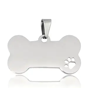 Edelstahl Cat Dog Bone Tag Anti-Lost Gravierbares Hunde halsband Zubehör Personal isierte Metall Pet ID Tag