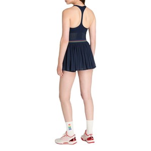 Jupe de tennis sportive d'été taille haute, ajourée, dos contrastant, respirante, séchage rapide, en nylon et élasthanne - Product Image 6