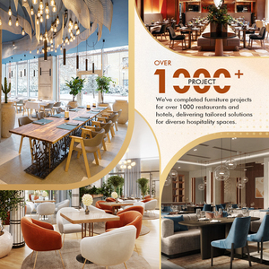 Mesa y Sillas de Comedor Modernas, Ecológicas y Duraderas, con Tapa de Madera, para <span class=keywords><strong>Restaurante</strong></span>, Cafetería y Hotel, Tamaño Personalizado - Product Image 6